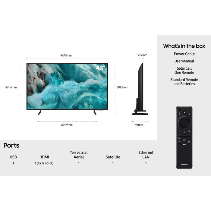 Samsung QE43Q7F2 43inch Qled Smart TV With Ai