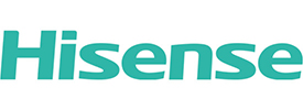 For more on Hisense, click here. Hisense logo.